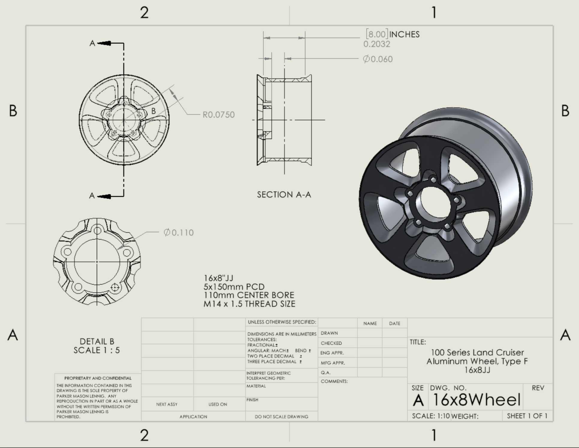 Stock Aluminum Wheel Model